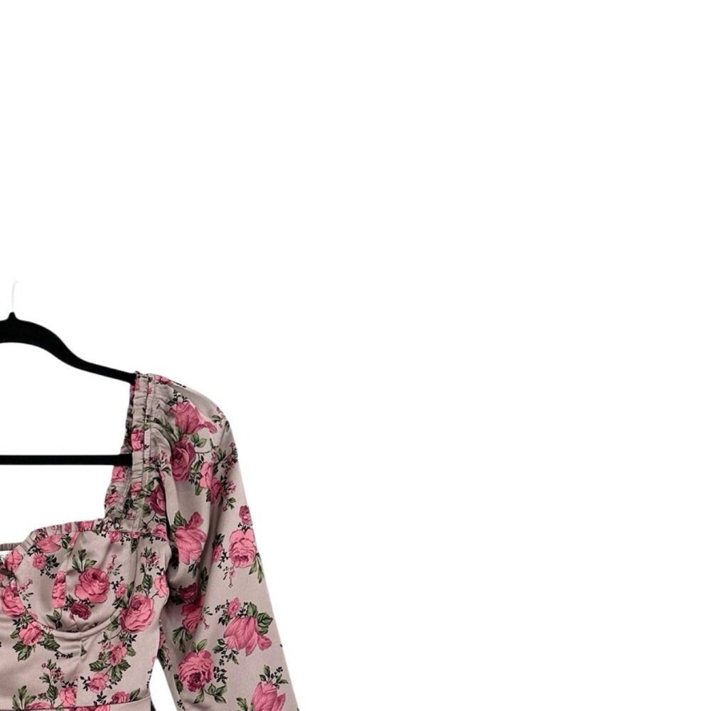 ASTR the Label Floral Sweetheart Neck Underwire Satin Top - Picture 6 of 8